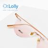 Gafas sin montura DR.LOLLY, ultraligeras, de titanio puro, con montura ruborizada, gafas Danyang, gafas de belleza con protección contra la luz azul.