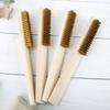 Cepillo de alambre de cobre con mango de madera 6*18 cepillo para limpieza de superficies metálicas cepillo de cifrado para eliminar el óxido cepillo Wenwan cepillo descontaminante cepillo industrial de cobre puro
