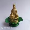 Vela artesanal tailandesa com manchas douradas, corpo sentado, lótus, Guanyin