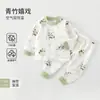 Ropa de casa para niños de 1 a 8 años, conjunto fino de algodón para otoño e invierno para niños y niñas, suéter térmico de tres capas sin costuras en el hombro, clase A