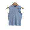 G033-23 otoño nuevo estilo europeo y americano hilo delgado cuello redondo sin mangas casual deportivo básico chaleco