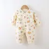Mono Acolchado para Bebé Otoño/Invierno 40g Recién Nacido Algodón Puro Sin Etiquetas Ropa de Mariposa Manga Larga Engrosado Cálido Ropa de Monje
