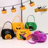 Nova Bolsa de Abóbora de Veludo Desenho Animado de Halloween, Sacola de Doces Infantil, Bolsa de Presente Portátil, Suprimentos de Decoração para Atmosfera de Festa