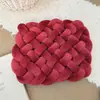 Fideos Instantáneos Cojín Tejido de Spandex Almohada Tejida a Mano Cojín Cuadrado Cojín Lumbar para Sofá Cojín para Mesa de Estudiante Tatami