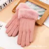 Guantes Calientes de Gamuza para Otoño e Invierno para Mujer, Deportes al Aire Libre, Ciclismo y Conducción, Elegantes Guantes de Terciopelo de Grosor Medio para Pantalla Táctil