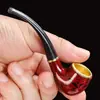 Resina Tubería Curva Boquilla Tubería Mini Compacto Un Sabor Portátil Caña de Tabaco Olla de Cobre Set para Fumar para Principiantes Stock al por Mayor