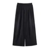 Para Comercio Exterior Europeo y Americano Transfronterizo Ropa de Mujer Aliexpress Más Vendido Primavera Commuter Blazer Negro de Cuello Alto y Conjunto de Pantalones de Pierna Ancha