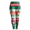 2024 Navidad Transfronteriza Ropa Nueva para Mujer Leggings Ajustados Estampado de Árbol de Navidad Levantamiento de Glúteos Pantalones de Pierna Pequeña para Mujer
