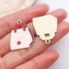 Accesorios de Joyería de Gota de Aceite DIY Colgante de Taza de Café Té con Leche Llavero Collar Bolsa Aleación Encanto Pequeño