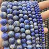 Cuentas de Lápiz Lázuli Esmeriladas Productos Semi-terminados Venta al por Mayor Cuentas Azules Doradas Afganas Venta al por Mayor