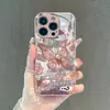 Funda rosa claro estilo coreano ins con forma de mariposa, con diamantes y perlas, para iPhone 17 Pro Max, funda de teléfono rosa metálico