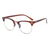 Mismo Estilo de Monturas de Gafas para Hombres y Mujeres, Gafas de Media Montura con Ceja Dorada
