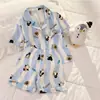 Pijama infantil para niñas, nuevo modelo verano 2026, algodón nube, dulce y fino, manga corta y shorts, ropa de casa para niños mayores