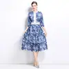 Vestido largo de encaje soluble en agua hueco de posicionamiento de moda de temperamento estilo europeo y americano al por mayor de comercio exterior