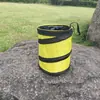 Lixeira à Prova d'Água para Carro, Lixeira para Armazenamento de Cascas, Balde Portátil Dobrável para Carro que Pode Ser Enchido Diretamente com Água