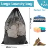 Bolsa de Malla para Lavar con Cordón Transfronteriza Bolsa para Cuidado de la Ropa Bolsa de Almacenamiento de Ropa para Cortinas Cordón Negro Blanco Bolsa de Cuidado