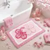 Alfombrilla de baño de alta gama, con patrón de conchas de sal marina estilo coreano, de felpa, antideslizante y absorbente, para el baño o el inodoro