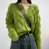 Moda Otoño e Invierno 2025 Nuevo Versátil Suave y Amigable con la Piel Estilo Perezoso Cárdigan de Punto Trenzado Suéter Casual Holgado para Mujer