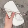 Marco de Gafas Ovalado Estilo Nerd Coreano Venta al por Mayor Artefacto de Maquillaje para Mujer Danyang Se Puede Equipar con Marcos para Gafas de Prescripción
