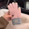 Luvas Quentes de Tricô Compatíveis com Tela Sensível ao Toque para Outono e Inverno, Luvas de Ciclismo Espessas com Dedos Inteiros e Forro de Lã, Feitas Sob Medida por Fabricantes para Proteção Contra o Frio do Nordeste