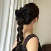 Scrunchie de Gaze Retro Francês com Bolinhas e Contas para Coque Alto, Rabo de Cavalo Alto, Acessório de Cabelo Versátil