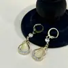Pendientes colgantes de cristal geométrico con incrustaciones de diamantes de alta clase, pendientes de temperamento de lujo discreto para afinar el rostro, pendientes pendientes