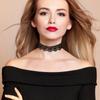 Amazon oferta caliente collar de encaje negro para mujer collar versátil cadena clavícula juego de seis piezas traje collar negro oscuro