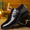 Sapatos Sociais Masculinos Loafers para Casamento Formal Entrevista de Emprego Comércio Eletrônico Transfronteiriço Tamanho Grande Sapatos Masculinos Casuais Bico Fino Fivela Sapatos Masculinos de Couro