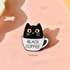 Europeu e Americano dos desenhos animados criativo gatinho bonito forma broche geométrico gato gato distintivo de metal emblema acessórios de animais