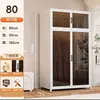 Guarda-Roupa de Aço Estilo Moderno para Armazenamento no Quarto, Guarda-Roupa de Chão para Apartamento de Aluguel Infantil, Cabideiro de Armazenamento à Prova de Poeira para Adultos