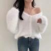 2024 Corea del Sur Suelto Todo Combinable Otoño e Invierno Nicho Viento Perezoso Cuello Solapa Cárdigan de Punto de un Solo Botón Suéter Clavícula Top