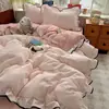 Fornecimento do Fabricante Conjunto de Quatro Peças de Gaze Dupla com Babados, Toque de Nuvem Classe A, Estilo Fresco, Lençol de Cama, Capa de Edredom, Jogo de Cama