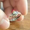 Nuevo anillo de estilo chino con el pequeño dios de la riqueza, anillo de comida Xiaofuxing para mujer, anillo abierto de estilo chino para novia, regalo de dibujos animados.