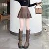 Mini Falda de Cuero Plisada Estilo Retro Hot Girl 2026 Otoño/Invierno Nueva de Cintura Alta Versátil Bodycon Ultracorta
