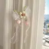 Abrazaderas para Cortinas con Lentejuelas de Sirena Perla y Lazo Estilo Francés Abrazaderas Nórdicas Decoración de Hebilla de Cortina Estilo Princesa