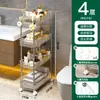 Estante con ruedas para cocina, piso móvil, estante de almacenamiento para dormitorio multicapa, estante de almacenamiento para snacks y baño