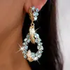 Pendientes Colgantes de Pluma de Diamante Incrustado Aguja de Plata Forma de Gota de Agua Pendientes de Moda Retro Simples Europeos y Americanos Pendientes de Lujo Ligero de Alta Gama para Mujeres