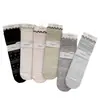 Calcetines Plisados Estilo Delgado Youjiaxiu para Mujer, Primavera y Verano Calados Bloques de Color Borde de Volantes Estilo Ins Calcetines Plisados de Seda de Mora para Mujer
