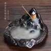 Quemador de incienso de reflujo de cerámica original transfronterizo creativo tamaño pequeño arena púrpura dragón humo reflujo sándalo quemador artesanías adornos