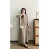 Conjunto de tricô atmosférico estilo coreano para mulheres, novo estilo, nova temporada outono e inverno, super popular, conjunto completo