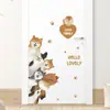 Adesivos de Porta de Animal Cachorro Torto Fofo de Desenho Animado Adesivos de Parede Autoadesivos Decoração de Sala de Estar Quarto Adesivos BR0895F