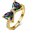 Anillo Ziyu Estilo Europeo y Americano, Anillo de Oro K, Anillo Incrustado con Circonita, Elegante Anillo de Diamante, Adecuado para Bodas y Fiestas