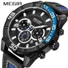 Dropshipping Reloj Megir para Hombre Resistente al Agua Cronógrafo Calendario Esfera Grande Reloj para Hombre Reloj de Cuarzo 2066