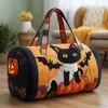 Bolsa de Viaje Acolchada de Algodón Estilo Nuevo 3D Marca Independiente Serie de Gatos 4 Bolso de Mano Estampado de Moda para Mujer