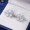 Brincos de orelha com design simples, micro-incrustados de zircônia, flor requintada, estilo japonês-coreano feminino, acessórios de orelha modernos, elegantes e combinando