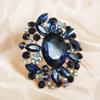 Anel Grande Único de Luxo Estilo Europeu e Americano Retro Exagerado Estiloso Camadas Estéreo Clássico Vidro Strass Estilo Flor