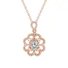 Colar Original com Novo Design Envolto em Flor para Mulheres, Luxo Leve com Sensação de Alto Padrão, Corrente Deslumbrante para Clavícula Cravejada de Diamantes, Alta Retenção de Cor, Acessório de Presente