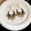 Brincos Gancho com Pingente Gotas de Água da Lua Moda Retro Estilo Étnico de Alta Qualidade Brincos Estilo Boho para Férias para Mulheres