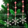 1 PIEZA Nuevo Colgante Decorativo Navideño de Ángel de Nieve y Reno Navideño con Cuentas de Caramelo Rojas y Blancas de Acrílico
