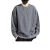 Sudadera para Hombre Primavera y Otoño a la Moda Jacquard Algodón Puro Suelta Cuello Redondo Jersey Camiseta de Manga Larga Guapo Versátil Top Casual